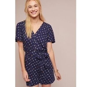 Ett:Twa Anthroplogie Bartlett Floral Printed Romper Size Medium Missing Belt